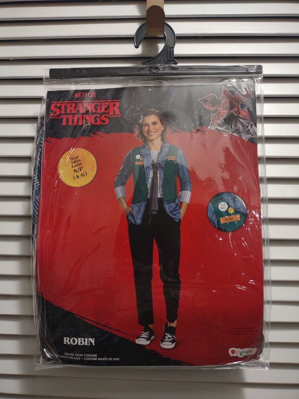 Adult Stranger Things Robin Video Stop Vest Jacket Tie Women's Size Sm Costume